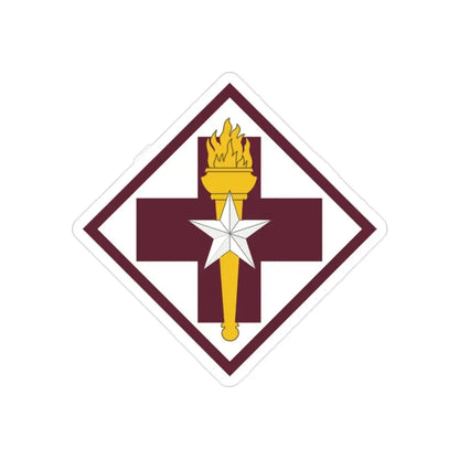 US 32nd Medical Brigade SSI (U.S. Army) REVERSE PRINT Transparent Die-Cut STICKER 2 Inch Die-Cut Transparent - The Sticker Space