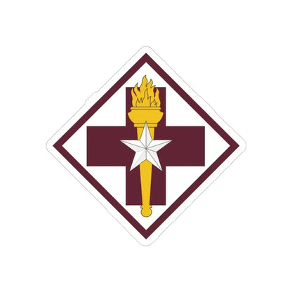 US 32nd Medical Brigade SSI (U.S. Army) REVERSE PRINT Transparent Die-Cut STICKER 4 Inch Die-Cut Transparent - The Sticker Space