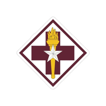 US 32nd Medical Brigade SSI (U.S. Army) REVERSE PRINT Transparent Die-Cut STICKER 5 Inch Die-Cut Transparent - The Sticker Space