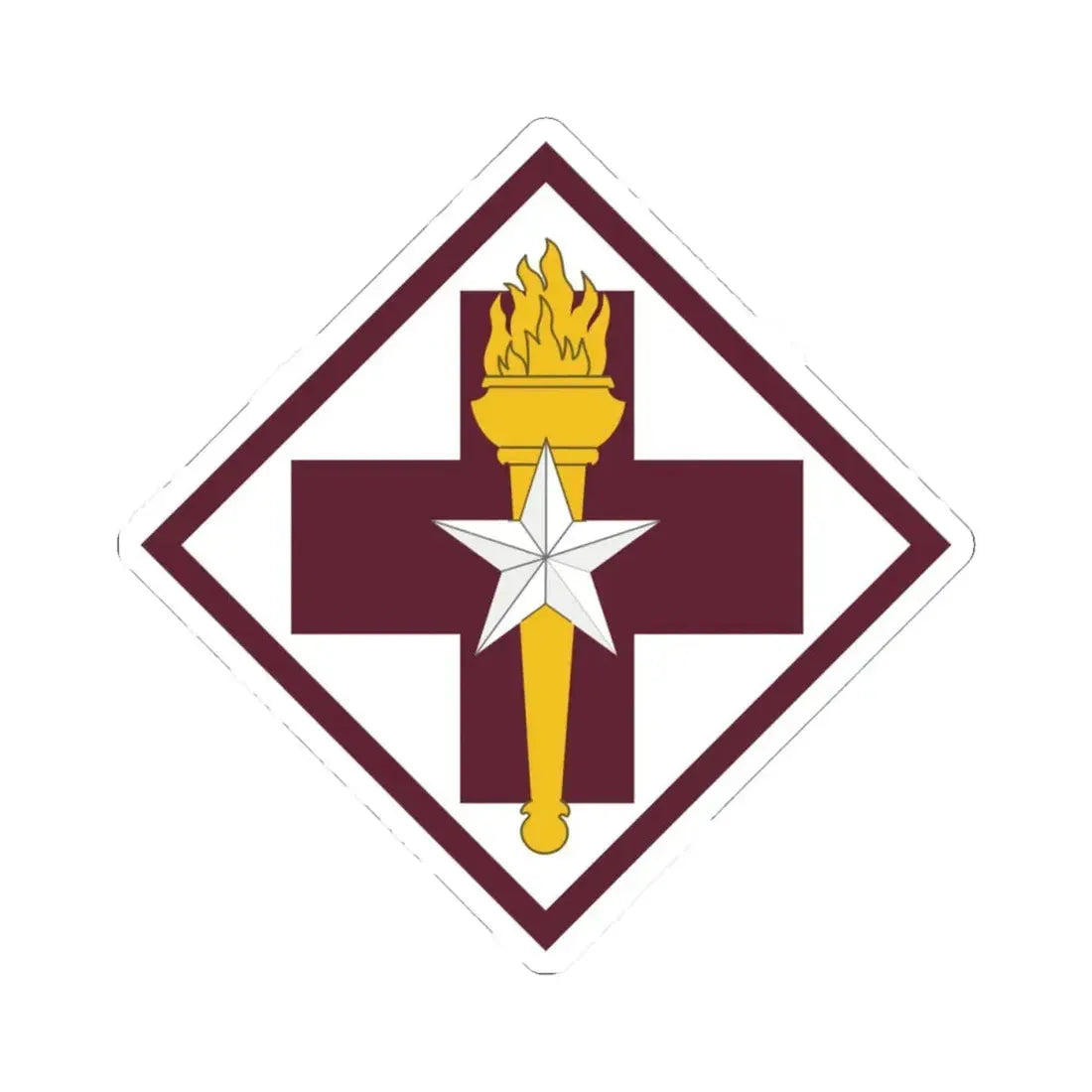 US 32nd Medical Brigade SSI (U.S. Army) STICKER Vinyl Kiss-Cut Decal 4 Inch White - The Sticker Space
