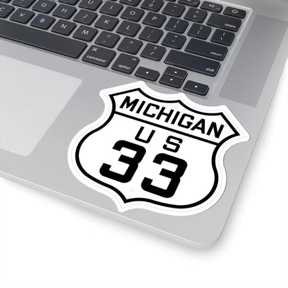 US 33 Michigan 1926 (Michigan) (Road Sign) STICKER Vinyl Kiss-Cut Decal - The Sticker Space