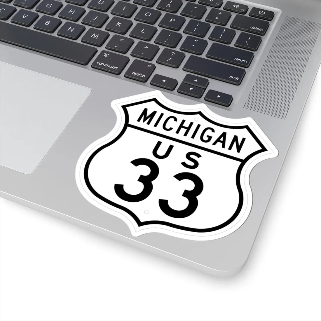 US 33 Michigan 1948 (Michigan) (Road Sign) STICKER Vinyl Kiss-Cut Decal - The Sticker Space