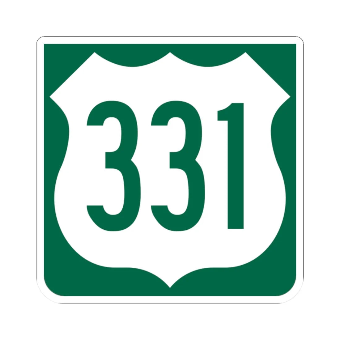 US 331 FL reversed (Florida) (Road Sign) STICKER Vinyl Kiss-Cut Decal 2 Inch White - The Sticker Space