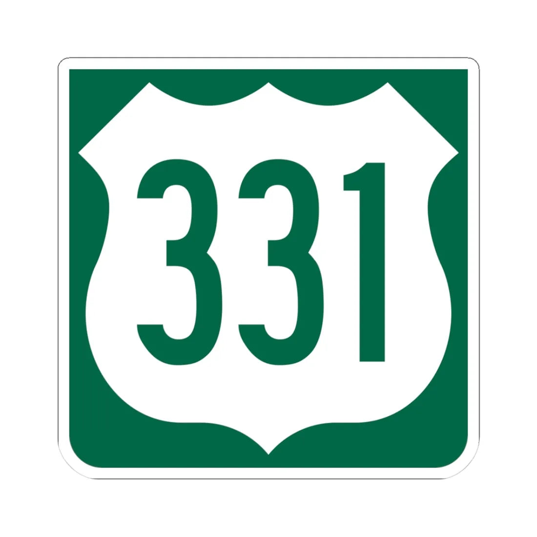 US 331 FL reversed (Florida) (Road Sign) STICKER Vinyl Kiss-Cut Decal 3 Inch White - The Sticker Space