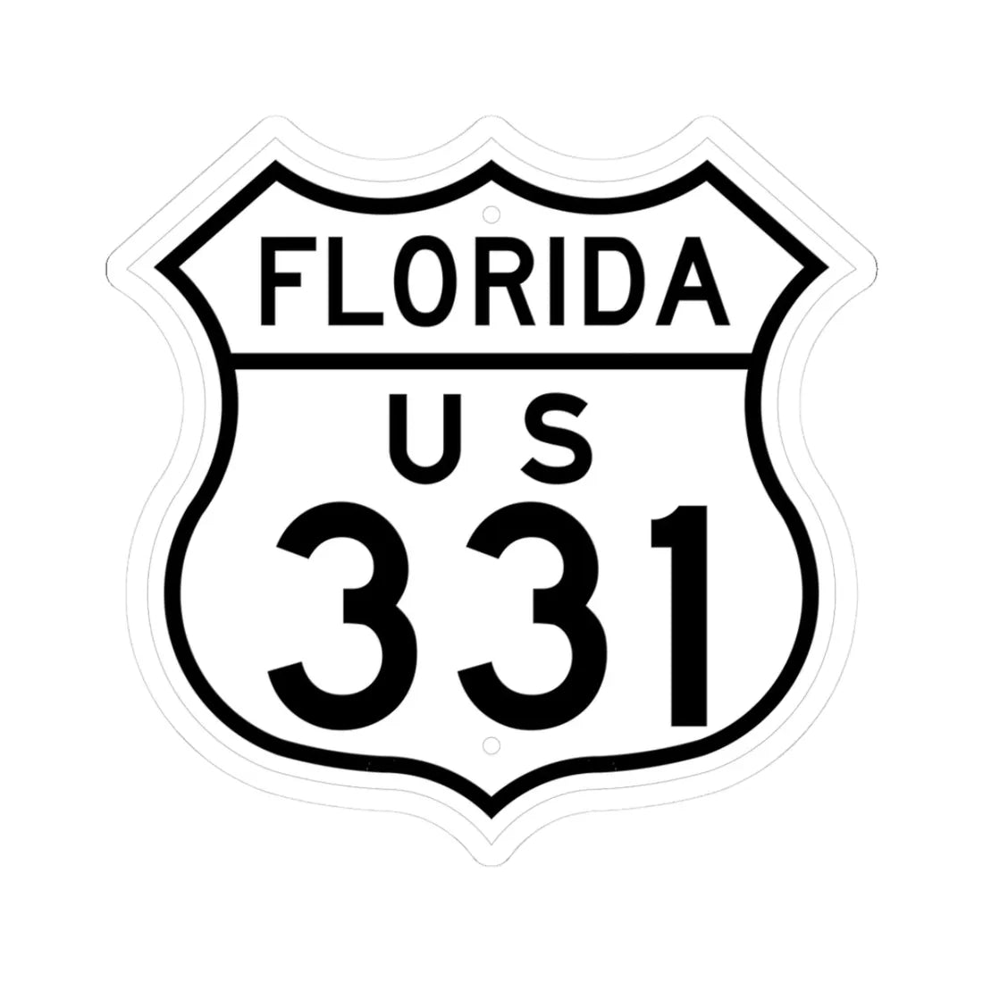US 331 Florida 1948 (Florida) (Road Sign) STICKER Vinyl Kiss-Cut Decal 3 Inch White - The Sticker Space