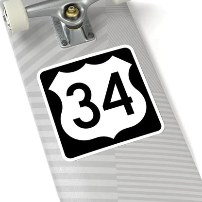 US 34 IA (Iowa) (Road Sign) STICKER Vinyl Kiss-Cut Decal - The Sticker Space