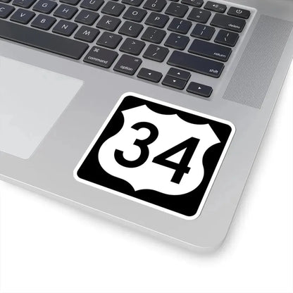 US 34 IA (Iowa) (Road Sign) STICKER Vinyl Kiss-Cut Decal - The Sticker Space