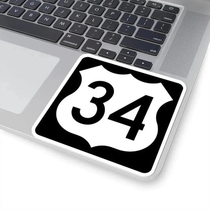 US 34 IA (Iowa) (Road Sign) STICKER Vinyl Kiss-Cut Decal - The Sticker Space