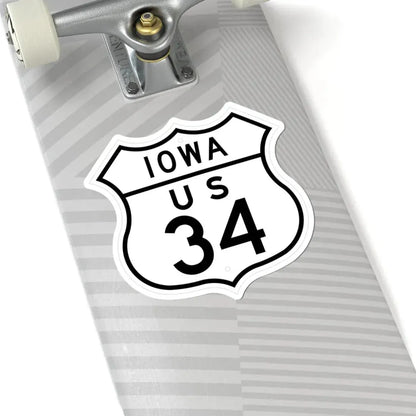 US 34 Iowa 1948 (Iowa) (Road Sign) STICKER Vinyl Kiss-Cut Decal - The Sticker Space