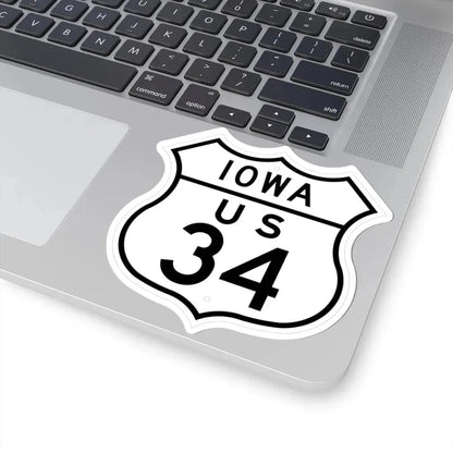 US 34 Iowa 1948 (Iowa) (Road Sign) STICKER Vinyl Kiss-Cut Decal - The Sticker Space