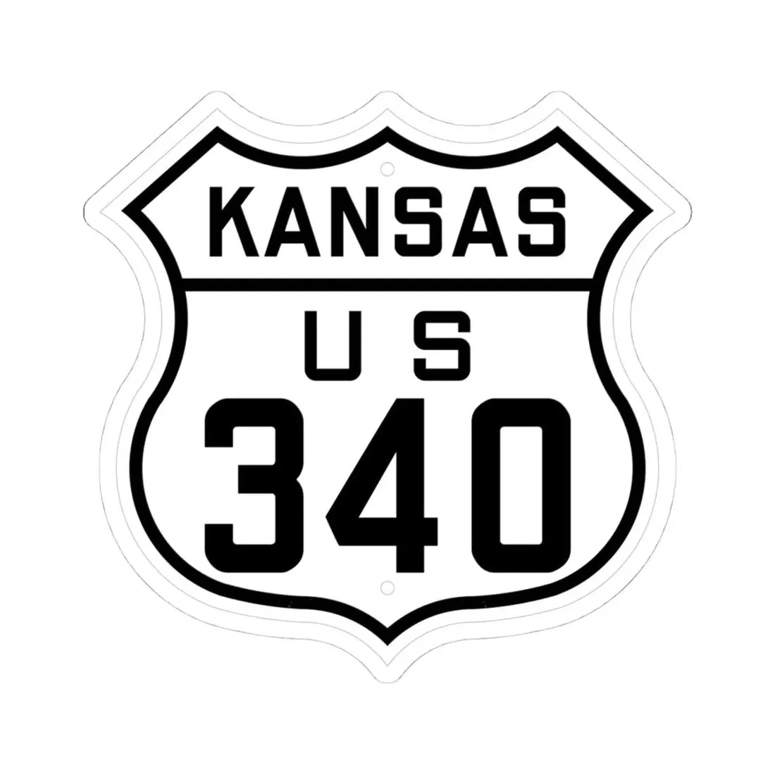 US 340 Kansas 1926 (Kansas) (Road Sign) STICKER Vinyl Kiss-Cut Decal 4 Inch White - The Sticker Space