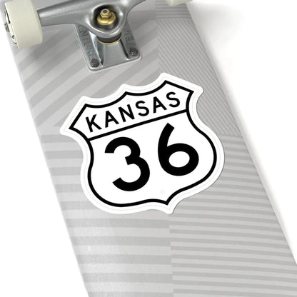 US 36 Kansas 1962 (Kansas) (Road Sign) STICKER Vinyl Kiss-Cut Decal - The Sticker Space