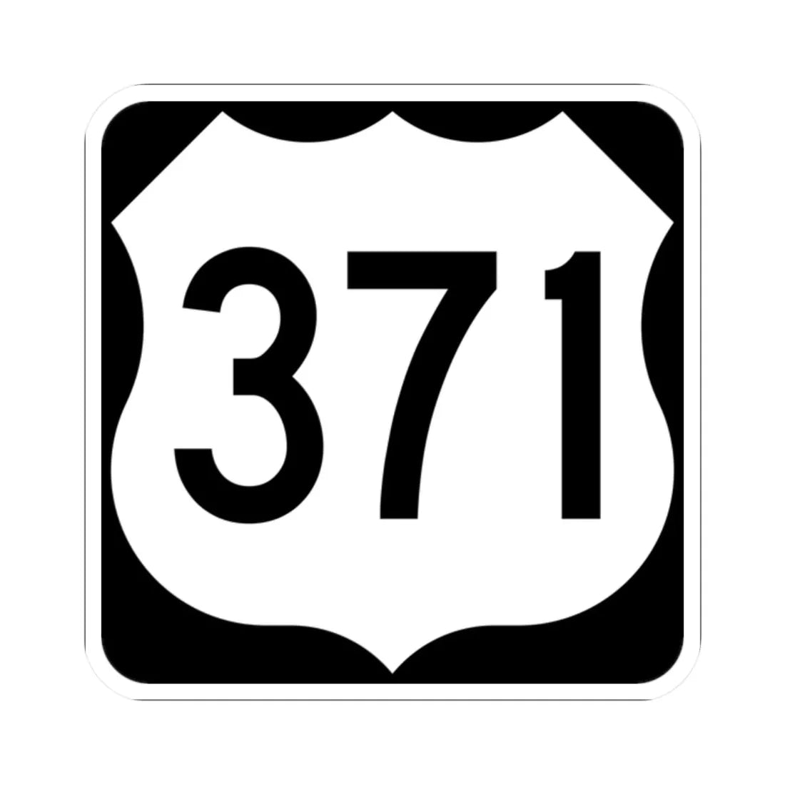US 371 MN (Minnesota) (Road Sign) STICKER Vinyl Kiss-Cut Decal 2 Inch White - The Sticker Space