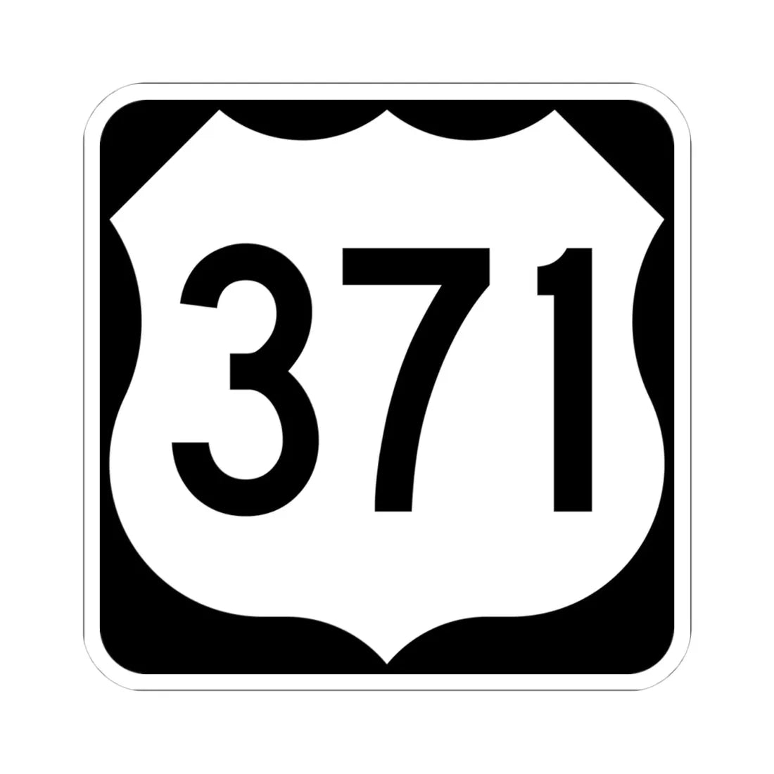 US 371 MN (Minnesota) (Road Sign) STICKER Vinyl Kiss-Cut Decal 4 Inch White - The Sticker Space