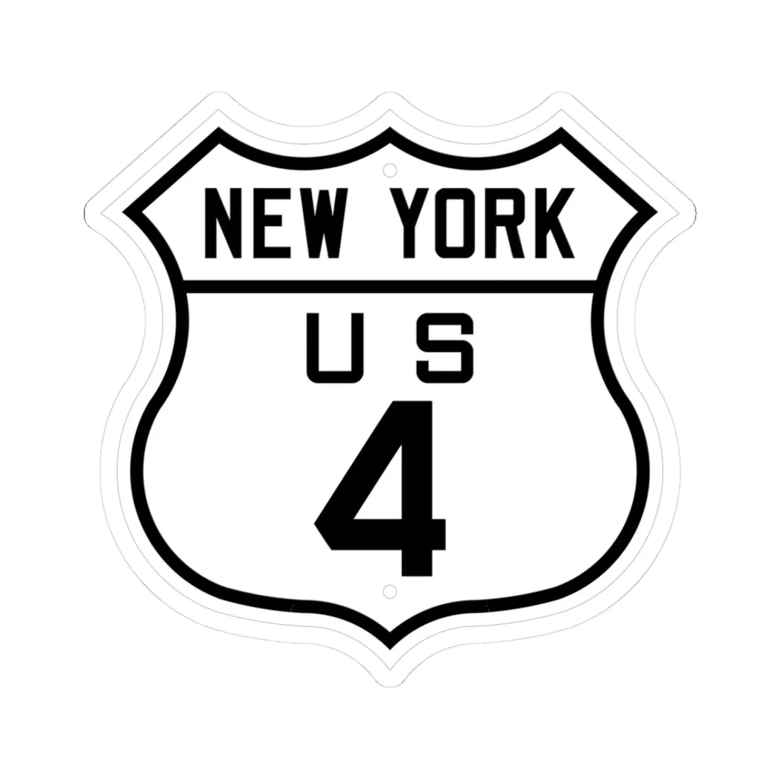 US 4 New York 1926 (New York) (Road Sign) STICKER Vinyl Kiss-Cut Decal 3 Inch White - The Sticker Space