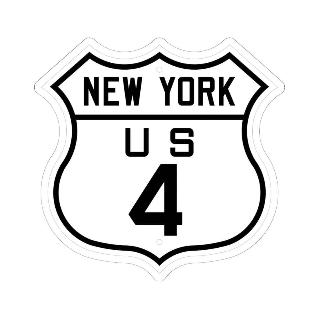 US 4 New York 1926 (New York) (Road Sign) STICKER Vinyl Kiss-Cut Decal 6 Inch White - The Sticker Space
