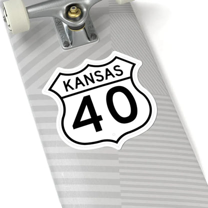 US 40 Kansas 1962 (Kansas) (Road Sign) STICKER Vinyl Kiss-Cut Decal - The Sticker Space