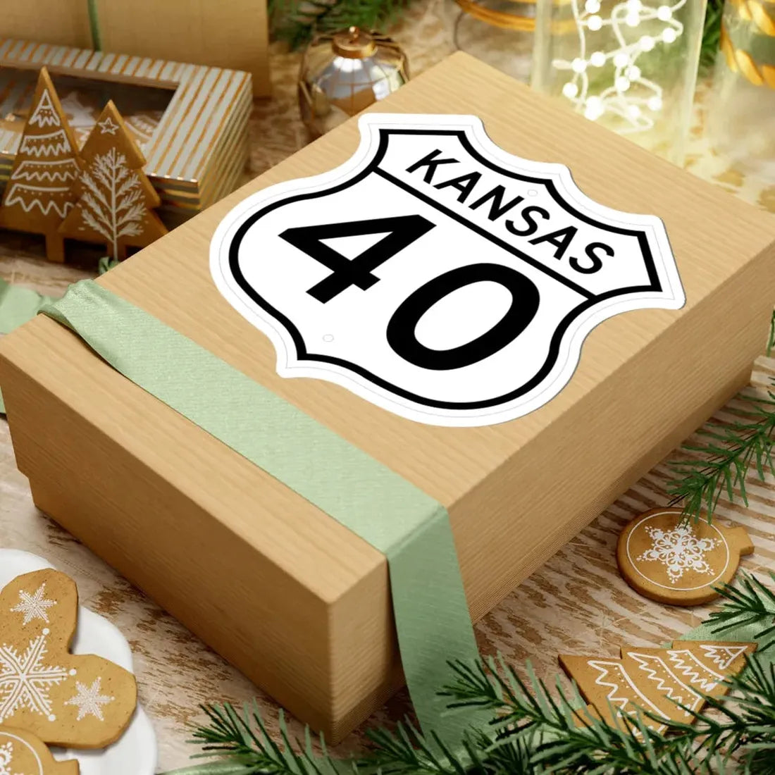 US 40 Kansas 1962 (Kansas) (Road Sign) STICKER Vinyl Kiss-Cut Decal - The Sticker Space