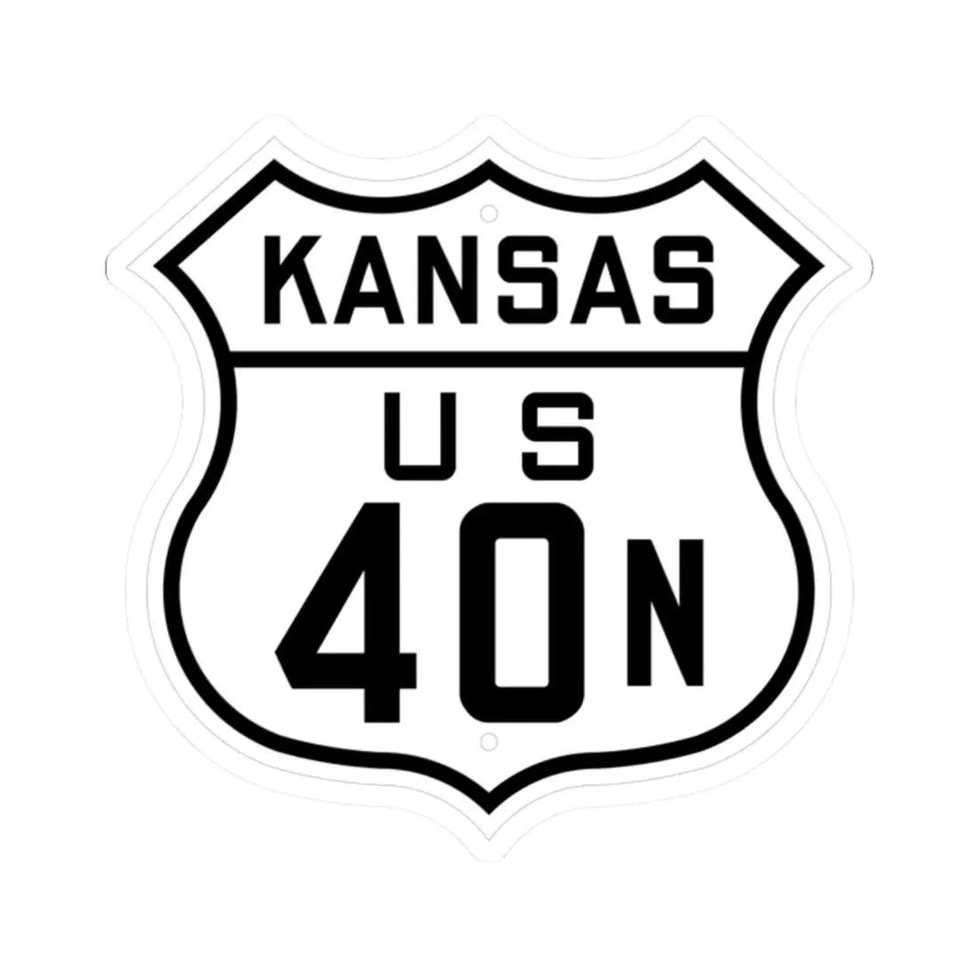 US 40N Kansas 1926 (Kansas) (Road Sign) STICKER Vinyl Kiss-Cut Decal 2 Inch White - The Sticker Space