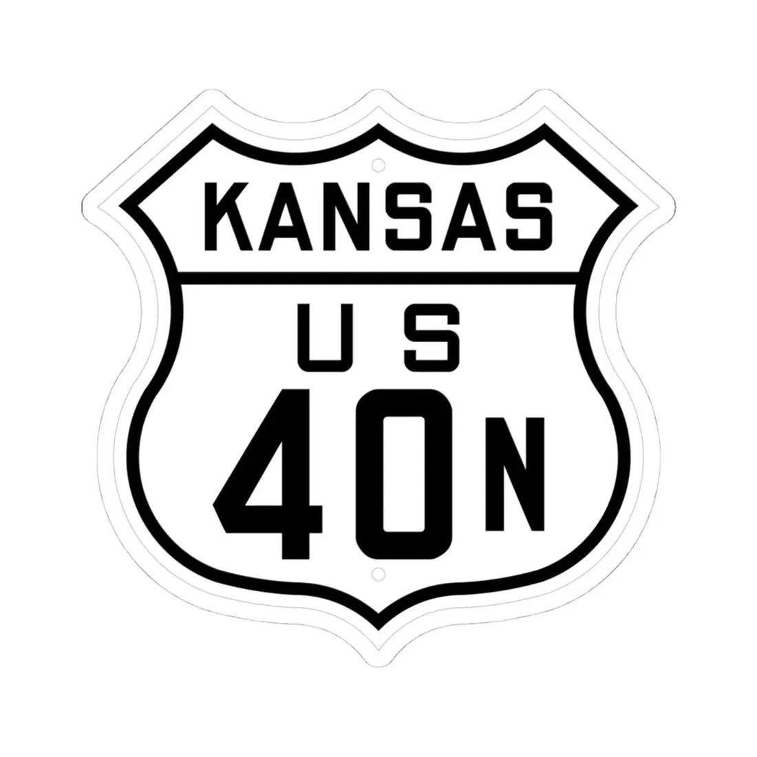 US 40N Kansas 1926 (Kansas) (Road Sign) STICKER Vinyl Kiss-Cut Decal 4 Inch White - The Sticker Space