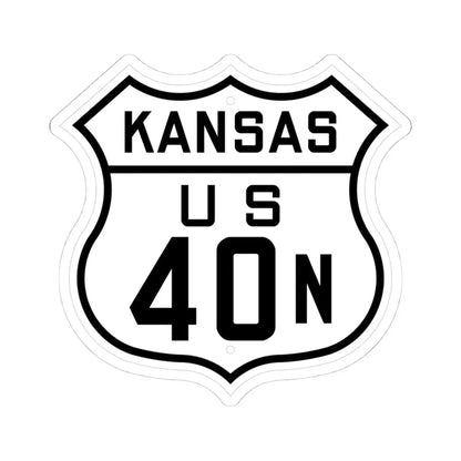 US 40N Kansas 1926 (Kansas) (Road Sign) STICKER Vinyl Kiss-Cut Decal 4 Inch White - The Sticker Space