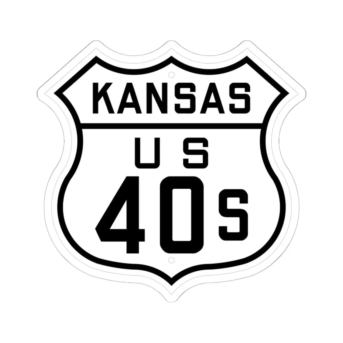 US 40S Kansas 1926 (Kansas) (Road Sign) STICKER Vinyl Kiss-Cut Decal 6 Inch White - The Sticker Space
