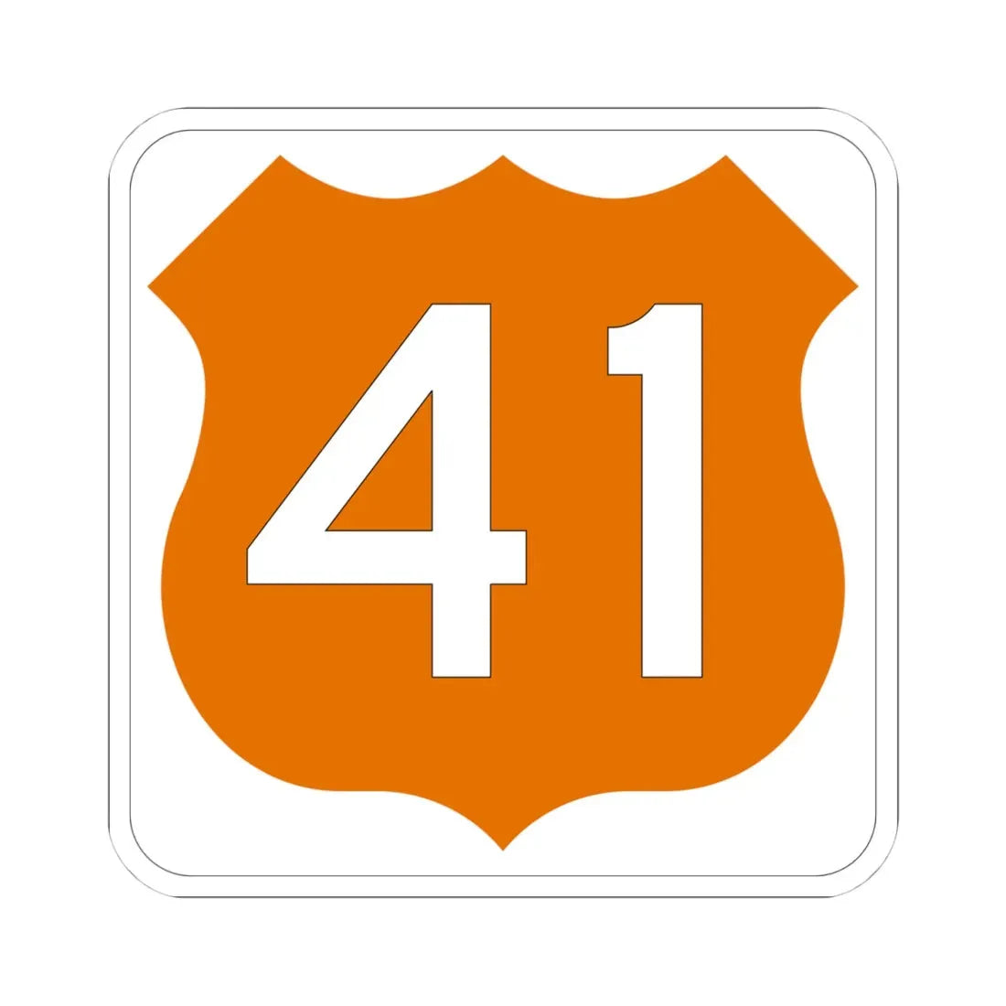 US 41 FL (Florida) (Road Sign) STICKER Vinyl Kiss-Cut Decal 4 Inch White - The Sticker Space