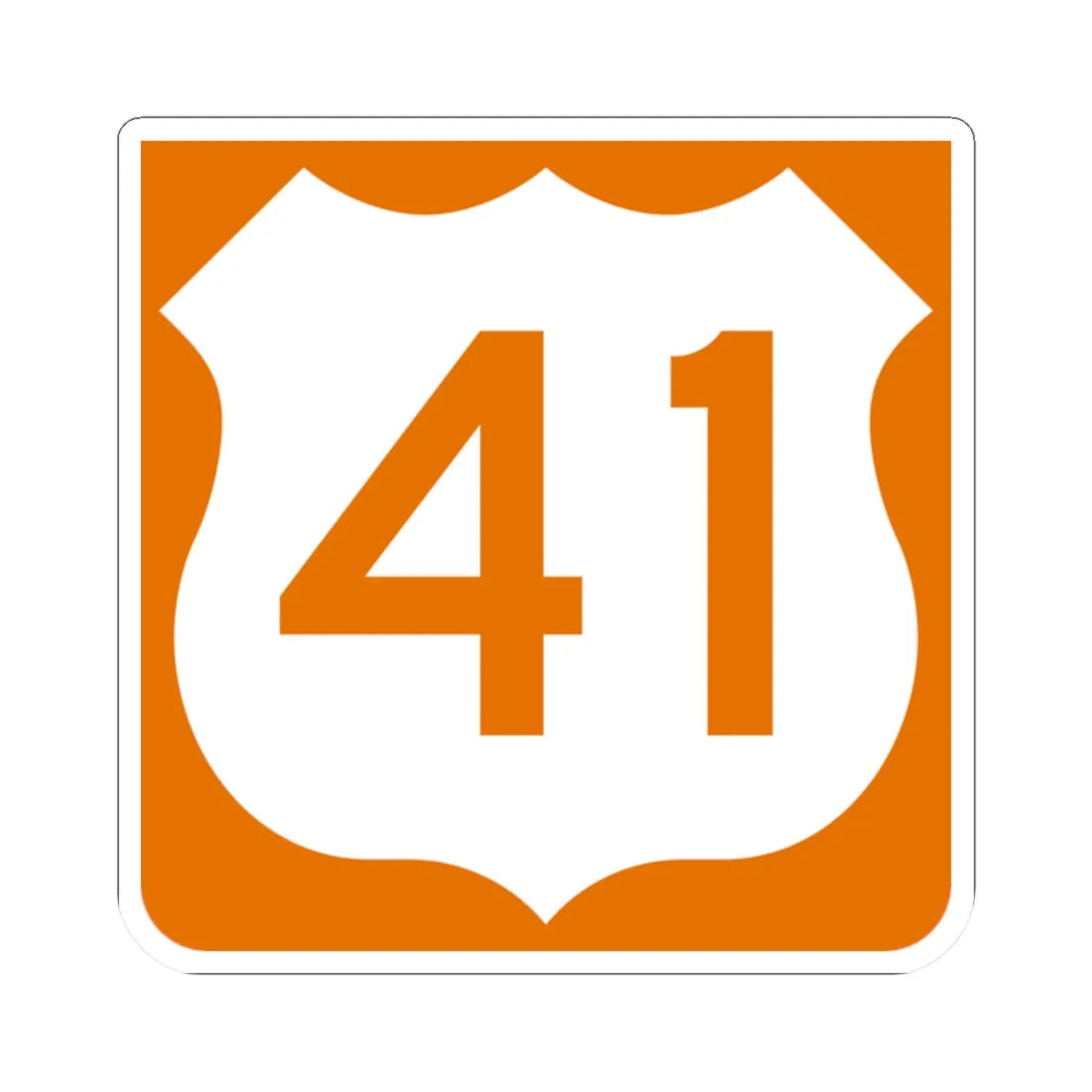 US 41 FL reversed (Florida) (Road Sign) STICKER Vinyl Kiss-Cut Decal 2 Inch White - The Sticker Space