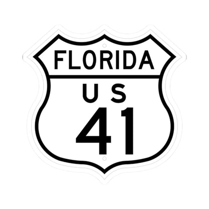 US 41 Florida 1948 (Florida) (Road Sign) STICKER Vinyl Kiss-Cut Decal 2 Inch White - The Sticker Space