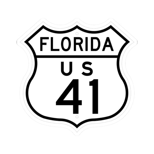 US 41 Florida 1948 (Florida) (Road Sign) STICKER Vinyl Kiss-Cut Decal 2 Inch White - The Sticker Space