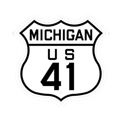 US 41 Michigan 1926 (Michigan) (Road Sign) STICKER Vinyl Kiss-Cut Decal 2 Inch White - The Sticker Space