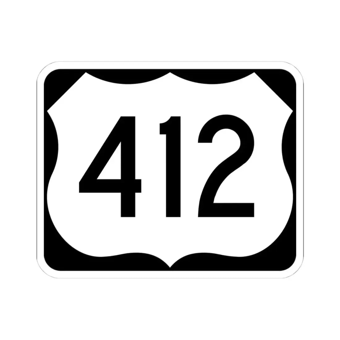 US 412 AR (Arkansas) (Road Sign) STICKER Vinyl Kiss-Cut Decal 4 Inch White - The Sticker Space