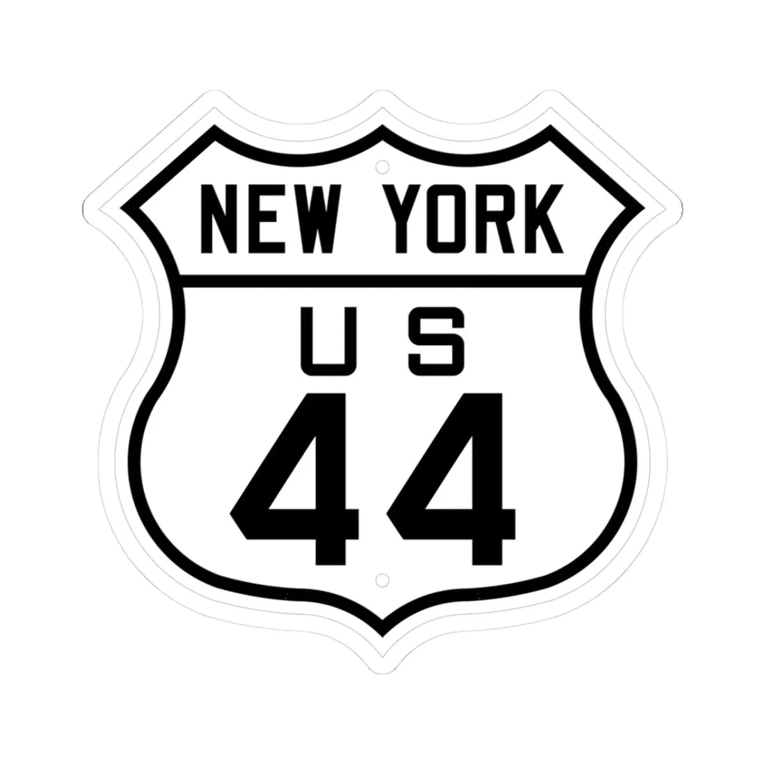 US 44 New York 1926 (New York) (Road Sign) STICKER Vinyl Kiss-Cut Decal 3 Inch White - The Sticker Space