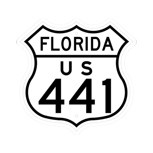 US 441 Florida 1948 (Florida) (Road Sign) STICKER Vinyl Kiss-Cut Decal 2 Inch White - The Sticker Space