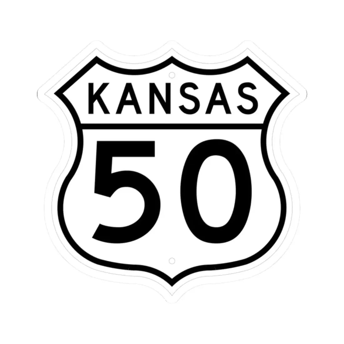 US 50 Kansas 1962 (Kansas) (Road Sign) STICKER Vinyl Kiss-Cut Decal 2 Inch White - The Sticker Space