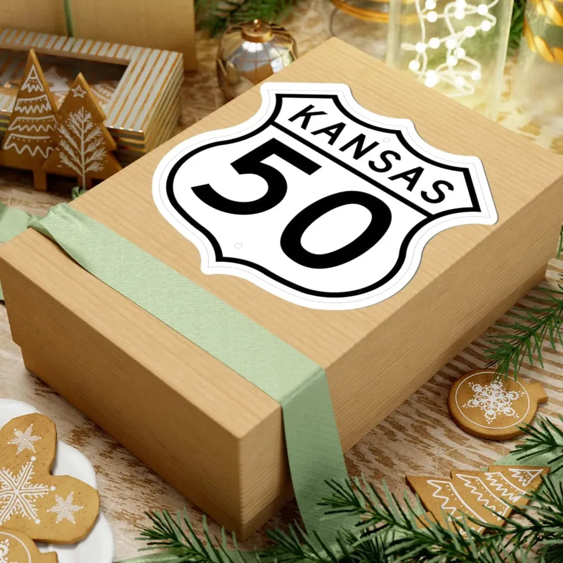 US 50 Kansas 1962 (Kansas) (Road Sign) STICKER Vinyl Kiss-Cut Decal - The Sticker Space