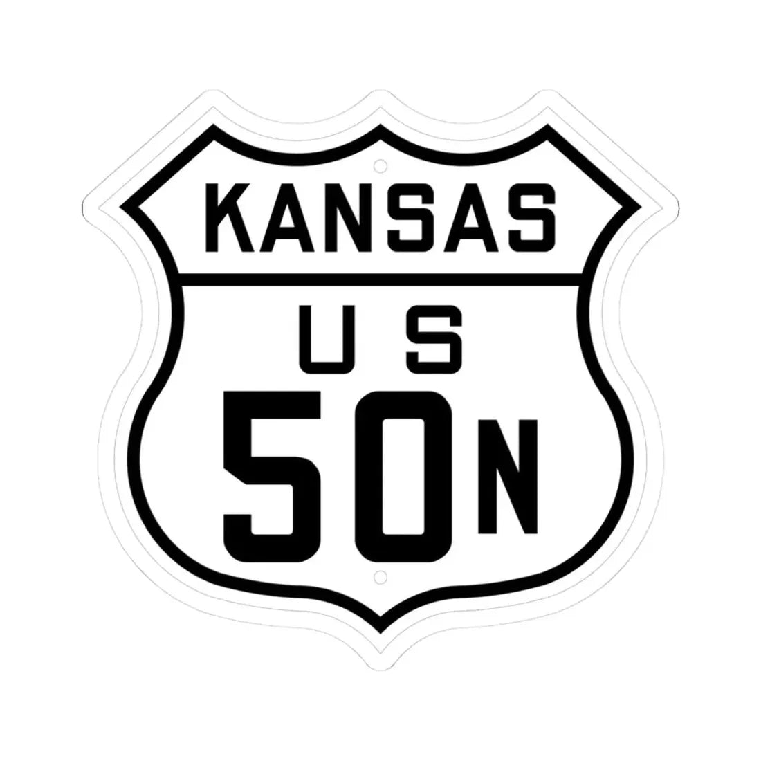 US 50N Kansas 1926 (Kansas) (Road Sign) STICKER Vinyl Kiss-Cut Decal 3 Inch White - The Sticker Space