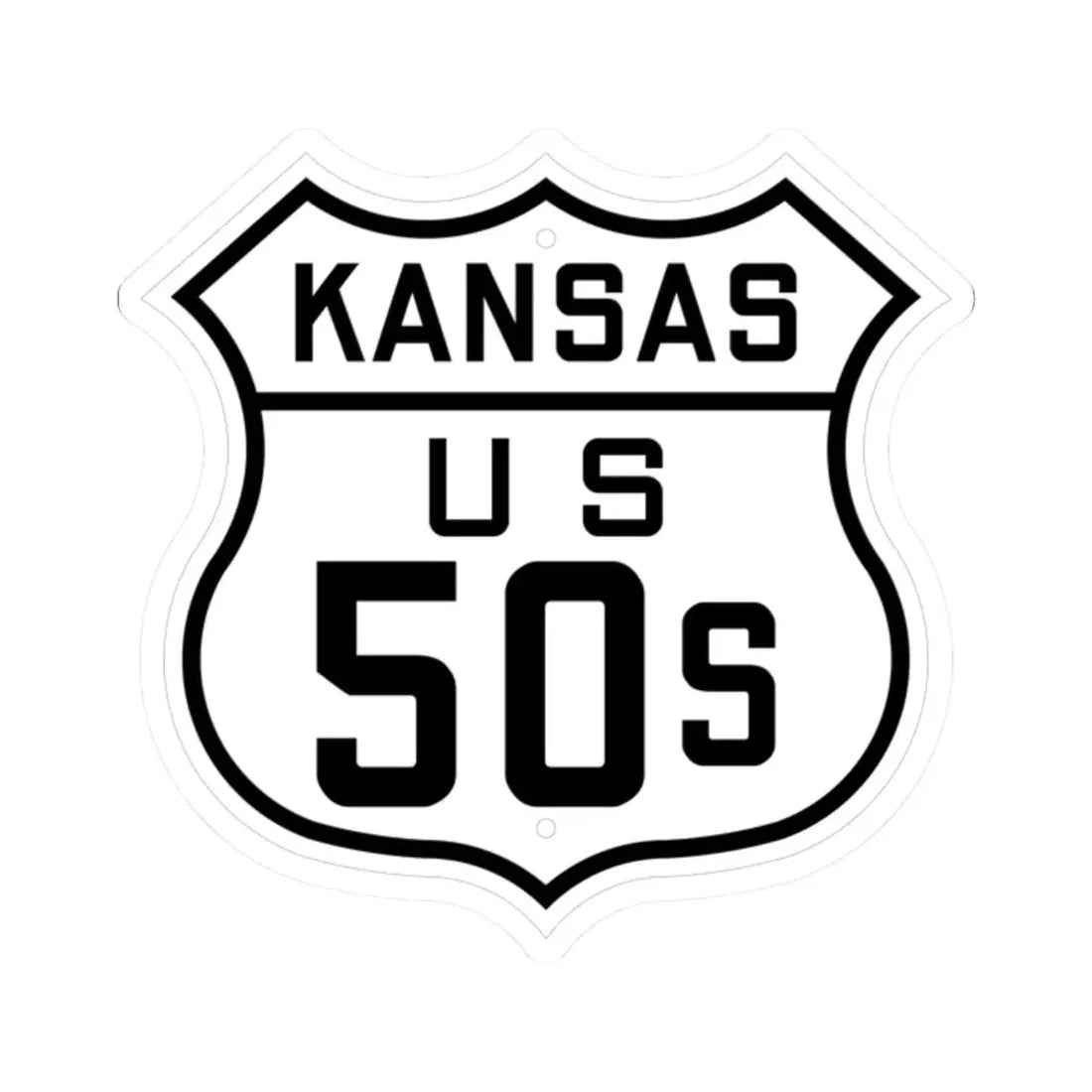 US 50S Kansas 1926 (Kansas) (Road Sign) STICKER Vinyl Kiss-Cut Decal 2 Inch White - The Sticker Space