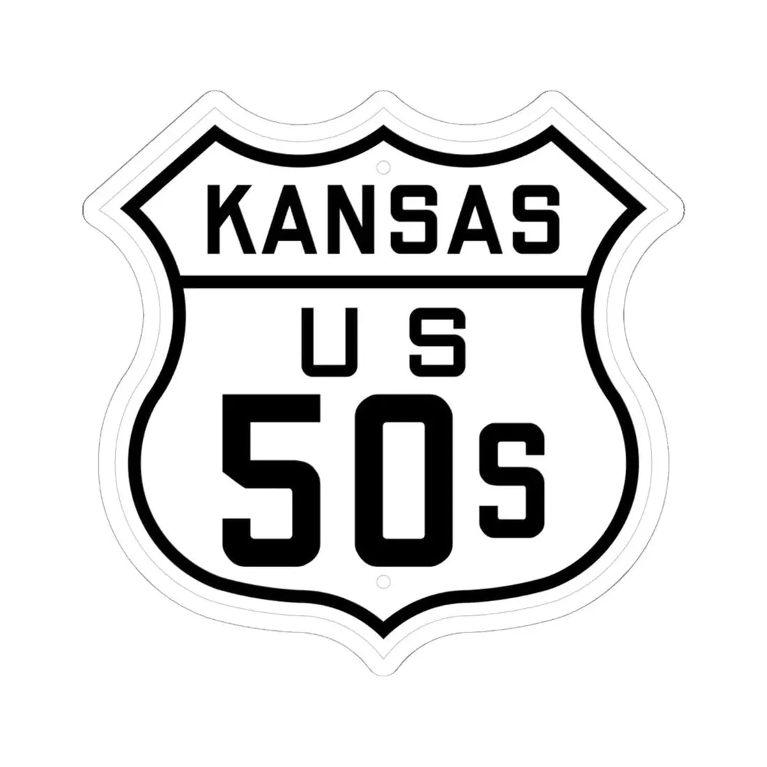 US 50S Kansas 1926 (Kansas) (Road Sign) STICKER Vinyl Kiss-Cut Decal 6 Inch White - The Sticker Space