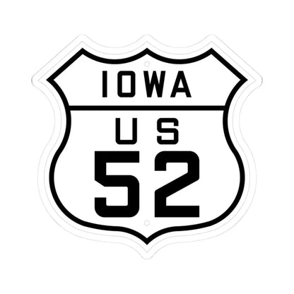 US 52 Iowa 1926 (Iowa) (Road Sign) STICKER Vinyl Kiss-Cut Decal 3 Inch White - The Sticker Space