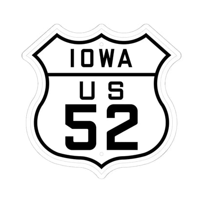 US 52 Iowa 1926 (Iowa) (Road Sign) STICKER Vinyl Kiss-Cut Decal 6 Inch White - The Sticker Space