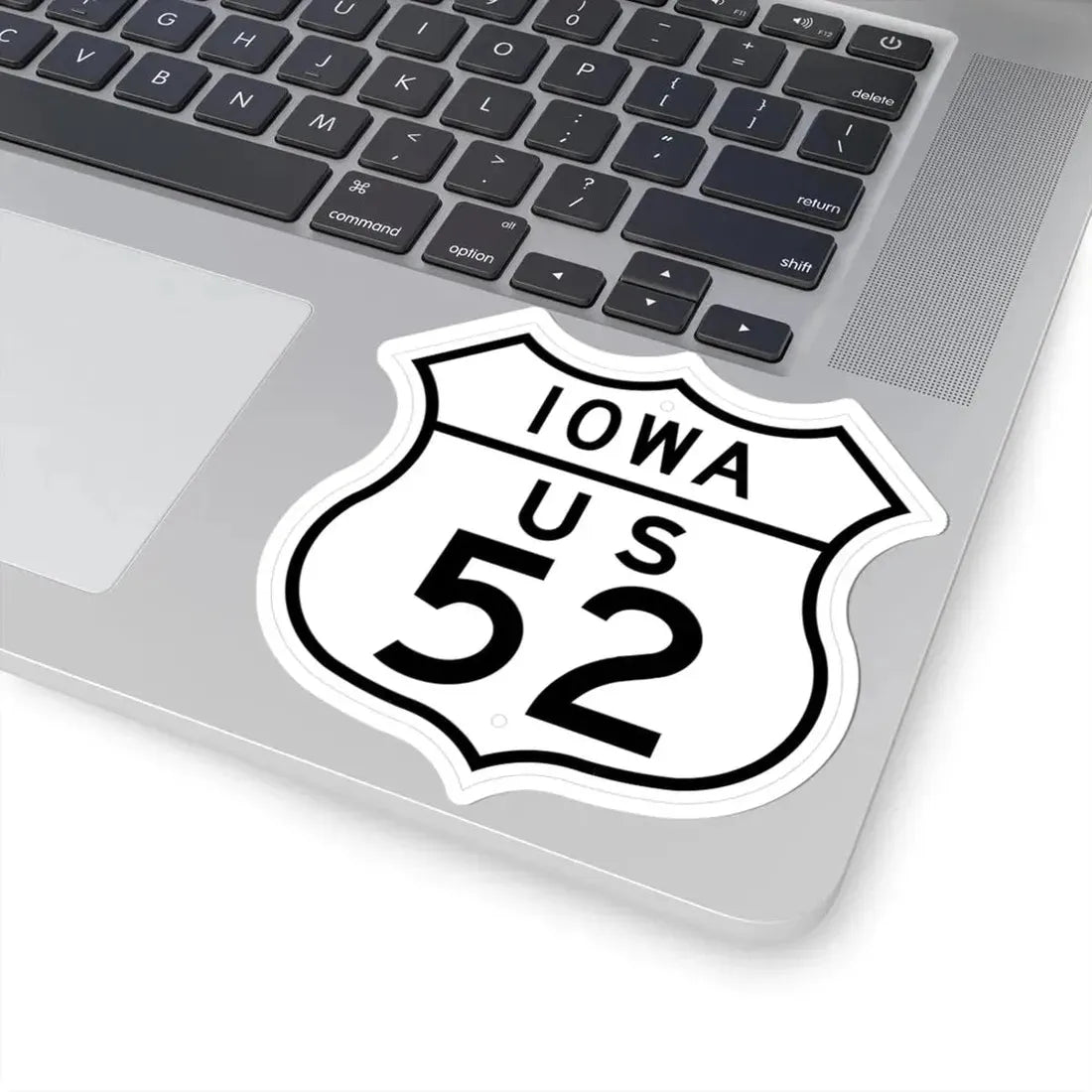 US 52 Iowa 1948 (Iowa) (Road Sign) STICKER Vinyl Kiss-Cut Decal - The Sticker Space