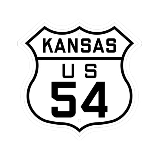 US 54 Kansas 1926 (Kansas) (Road Sign) STICKER Vinyl Kiss-Cut Decal 2 Inch White - The Sticker Space