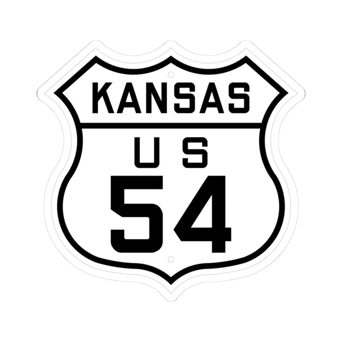 US 54 Kansas 1926 (Kansas) (Road Sign) STICKER Vinyl Kiss-Cut Decal 3 Inch White - The Sticker Space
