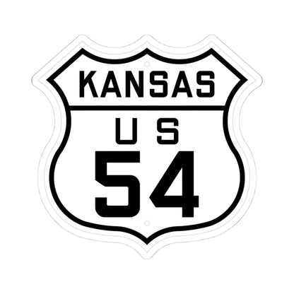 US 54 Kansas 1926 (Kansas) (Road Sign) STICKER Vinyl Kiss-Cut Decal 4 Inch White - The Sticker Space