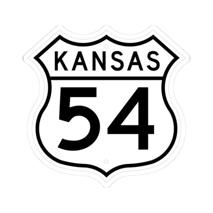 US 54 Kansas 1962 (Kansas) (Road Sign) STICKER Vinyl Kiss-Cut Decal 3 Inch White - The Sticker Space