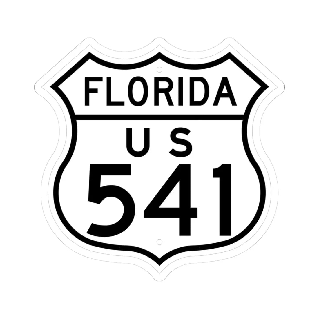 US 541 Florida 1948 (Florida) (Road Sign) STICKER Vinyl Kiss-Cut Decal 3 Inch White - The Sticker Space