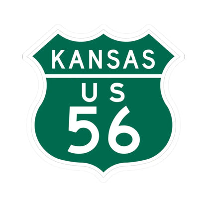 US 56 Kansas 1948 (Kansas) (Road Sign) STICKER Vinyl Kiss-Cut Decal 2 Inch White - The Sticker Space