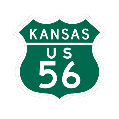US 56 Kansas 1948 (Kansas) (Road Sign) STICKER Vinyl Kiss-Cut Decal 3 Inch White - The Sticker Space