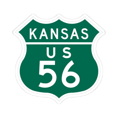 US 56 Kansas 1948 (Kansas) (Road Sign) STICKER Vinyl Kiss-Cut Decal 4 Inch White - The Sticker Space